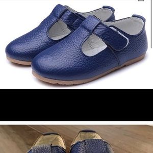 Toddler leather blue Mary Janes